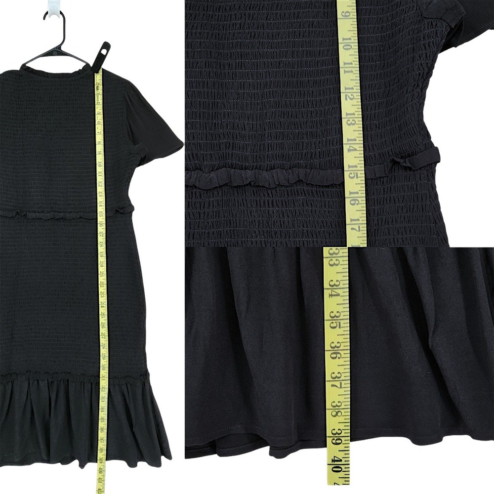 Seraphine Maternity Mini Dress 8 Raisa Black Shirred Angel Sleeve Luxe Smock NEW - Picture 7 of 13